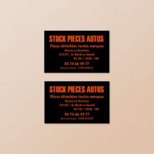 carte de visites stock pieces auto